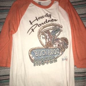 Orange and White Baseball Tee